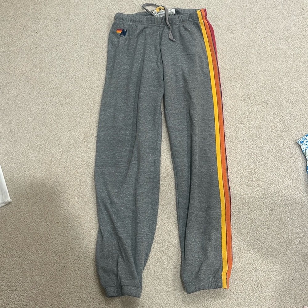 Aviator Nation Gray 5 Striped Signature Sweats